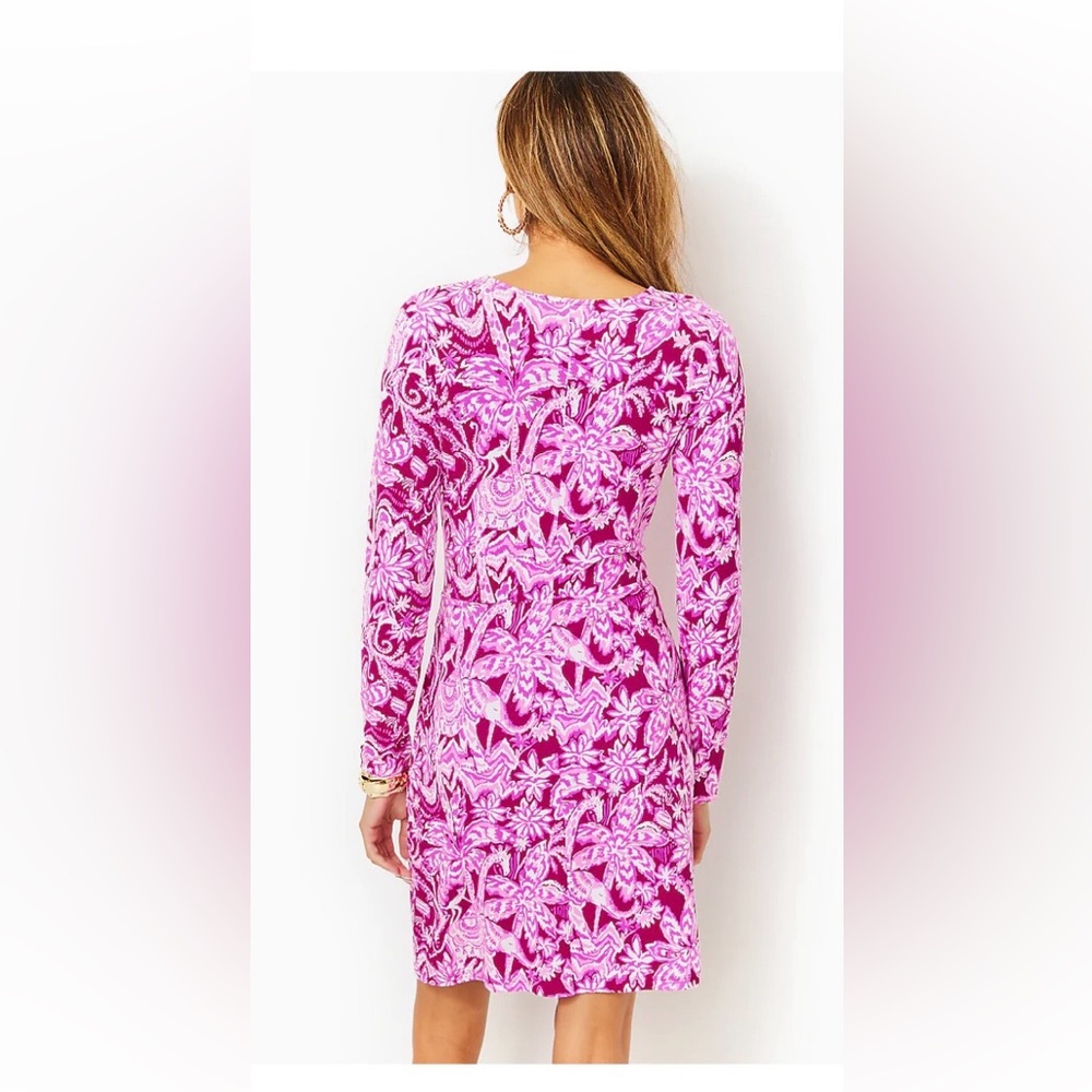 Lilly Pulitzer Lynn Long Sleeve Twist Dress in Mulberry